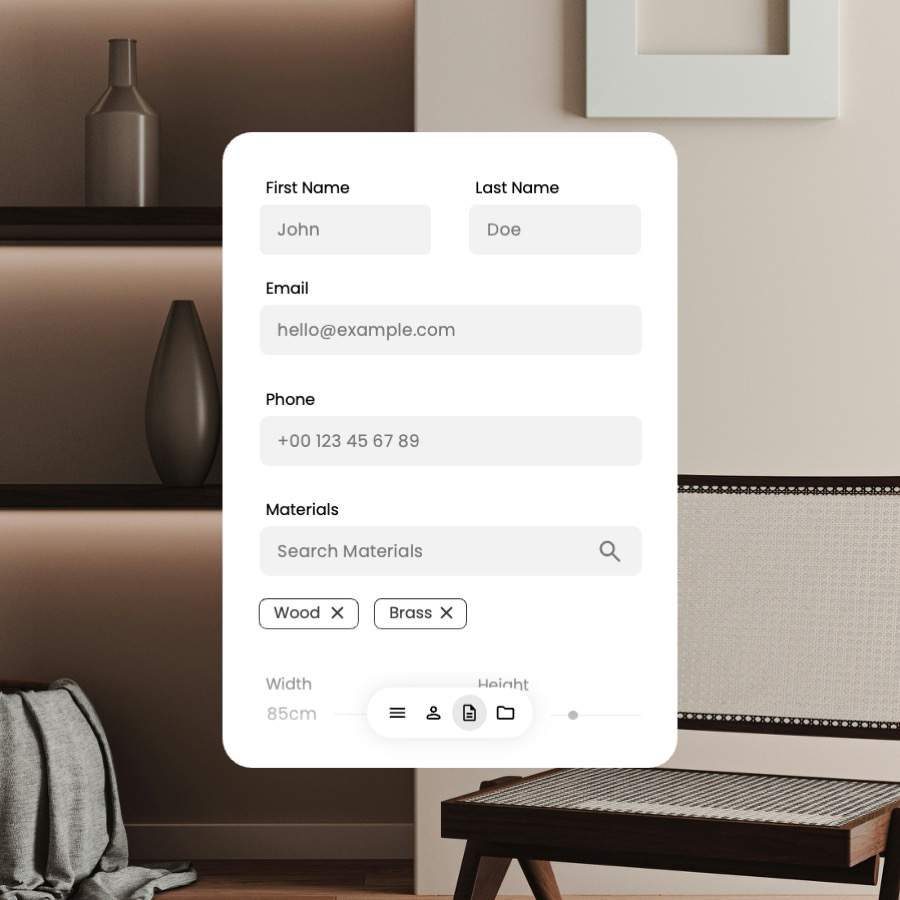 Custom branded client intake forms interface designed on Rapptide